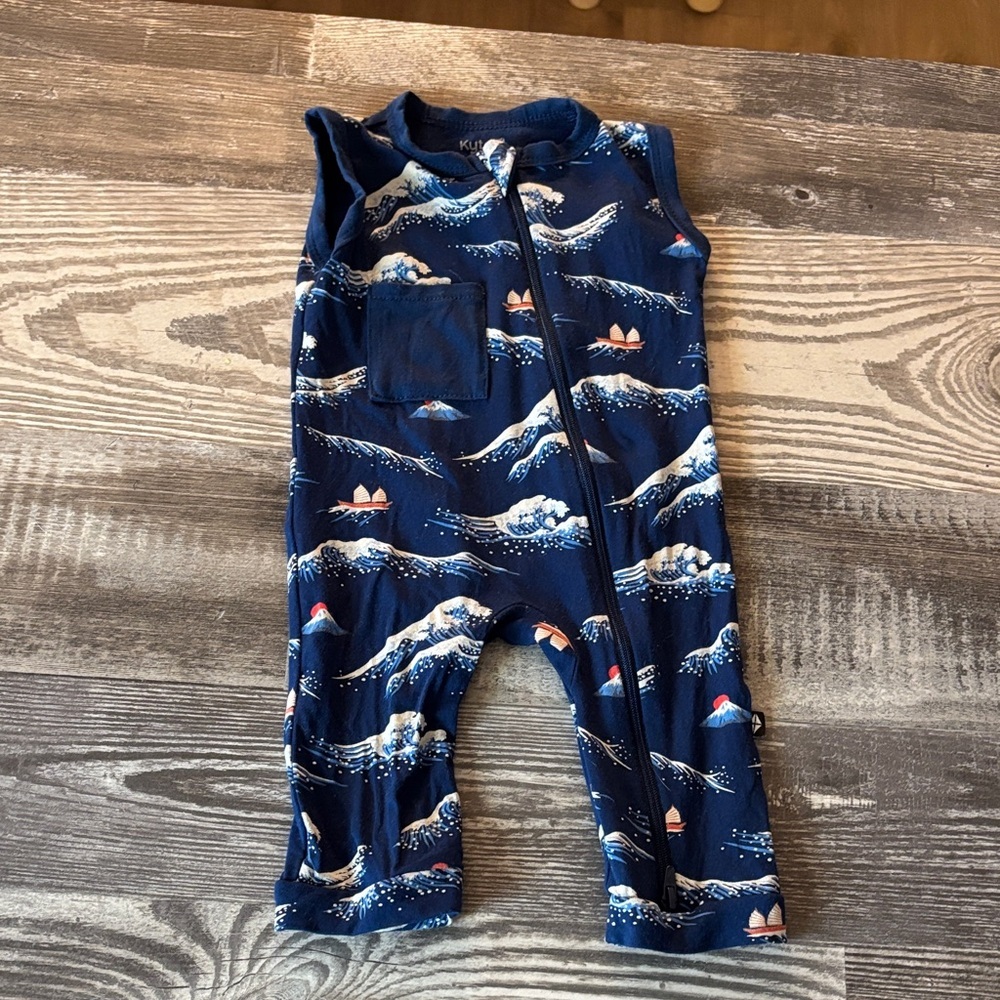 Kyte BABY  Wave Sleeveless Romper Zippered